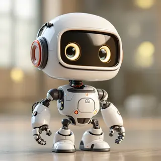 Cute 3D cartoon robot, Pixar style, soft lighting, high quality render, photorealistic style, detailed texture, high resolution photography, professional lighting